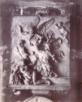 RECORD DATE NOT STATED  Cluny museum. Funeral plate of a young boy. Paris,... Foto stock