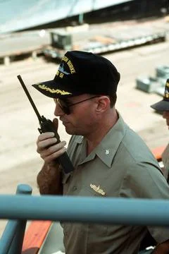 RECORD DATE NOT STATED CMDR John G. Morgan Jr., commanding officer of the ... Stock Photos