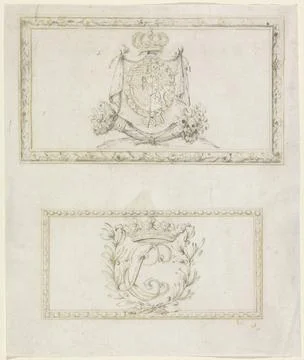 RECORD DATE NOT STATED  Coat of arms and monogram of a child of Emperor Fr... Foto stock