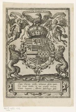 RECORD DATE NOT STATED  Coat of arms of Albrecht van Austria and Isabella ... Stock Photos