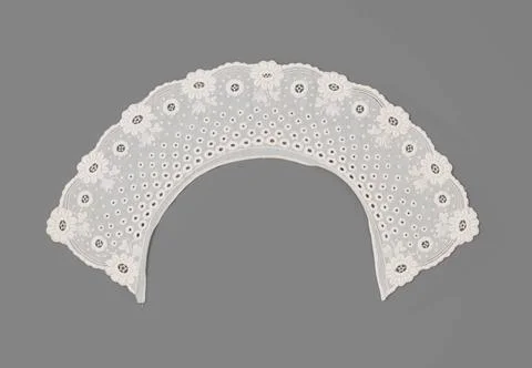 RECORD DATE NOT STATED  Collar of batist that is decorated with whitework ... Stock Photos