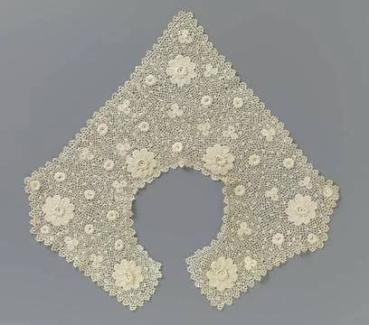 RECORD DATE NOT STATED  Collar of crocheted side with spreading pattern of... 库存照片