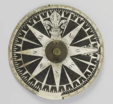 RECORD DATE NOT STATED  Compass Card, 1825 compass card The rose has a bra... Stock Photos