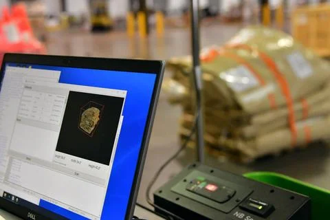 RECORD DATE NOT STATED The Configured Air Load Building Tool scans cargo a... Fotos Stock