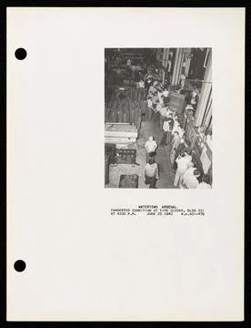RECORD DATE NOT STATED Congested condition at time clocks, bldg 331 at 4:0... Stock Photos
