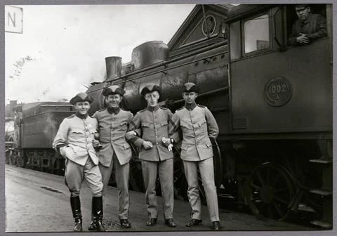 RECORD DATE NOT STATED Conscripts in the Falköping farmer, 1918. Nils Ahlb.. Stock Photos