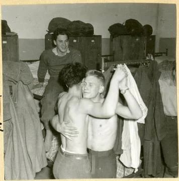 RECORD DATE NOT STATED Conscripts dance at the lodging, Svea Trängregement.. Stock Photos