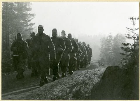 RECORD DATE NOT STATED Conscripts march at morning dawn. Conscripts march ... Foto stock