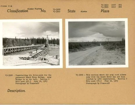 RECORD DATE NOT STATED Constructing the False-work for the permanent Liard... Foto stock