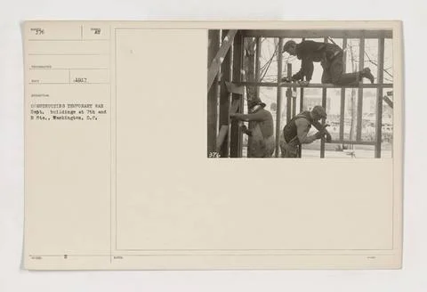 RECORD DATE NOT STATED  Construction of temporary War Department building ... Fotos de archivo