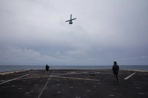 RECORD DATE NOT STATED Contractors with Martin UAV, conduct VBAT unmanned ... Stock Photos