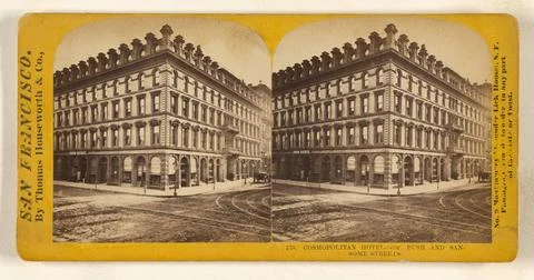 RECORD DATE NOT STATED Cosmopolitan Hotel - cor. Bush and Sansome Streets.... Stock Photos