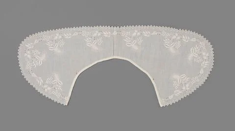 RECORD DATE NOT STATED  Cotton batist collar with a cartel edge and with d... Stock Photos