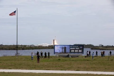 RECORD DATE NOT STATED  The countdown clock at NASAs Kennedy Space Center.. Stock Photos