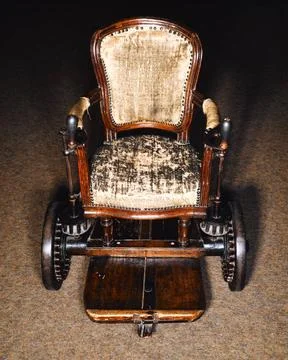 RECORD DATE NOT STATED  Counthon wheelchair . Paris, Carnavalet museum. Wh... Stock Photos