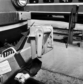 RECORD DATE NOT STATED Coupling device between motor carriage and locomoti... Stock Photos