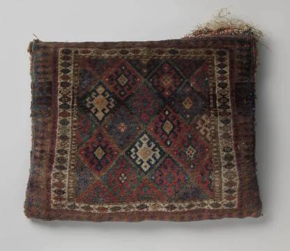RECORD DATE NOT STATED  Covert of saddle bag, decorated with gridwork in w... Stock Photos