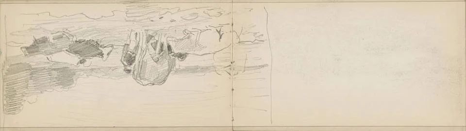 RECORD DATE NOT STATED  Cows in a meadow, c. 1876 - c. 1879 Next to one of... Stock Photos