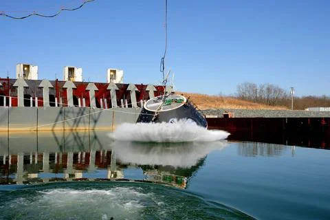 RECORD DATE NOT STATED  Crew Model Water Landing Module Assessment Photogr... Stock Photos