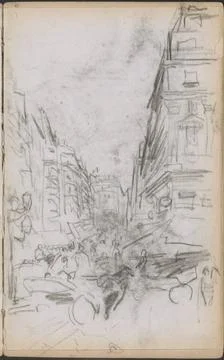 RECORD DATE NOT STATED  Crossroads in Paris, 1891 View of a boulevard with... Stock Photos