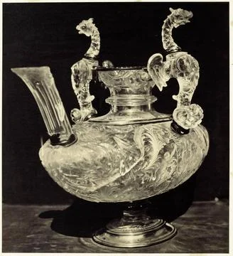 RECORD DATE NOT STATED  Crystals engraved gift jug with handles in the for... Photos