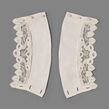 RECORD DATE NOT STATED  Cuff of linen batist decorated with embroidery and... Stock Photos