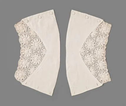 RECORD DATE NOT STATED  Cuff of linen batist decorated with whitework with... Stock Photos