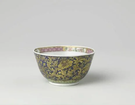 RECORD DATE NOT STATED  Cup with large floral scrolls, diaper pattern and ... Stock Photos