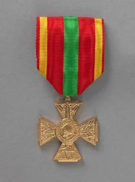 RECORD DATE NOT STATED  Currency of Paris, cross of the voluntary fighter ... Stock Photos