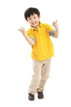 RECORD DATE NOT STATED Cute Chinese boy doing thumbs up Beijing China Copy... Fotos Stock