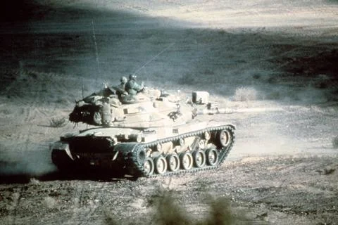 RECORD DATE NOT STATED DA-ST-88-04822. An M60 main battle tank maneuvers t... Stock Photos