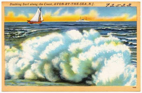 RECORD DATE NOT STATED Dashing surf along the coast, Avon-by-the-Sea, N.J.... Stock Photos