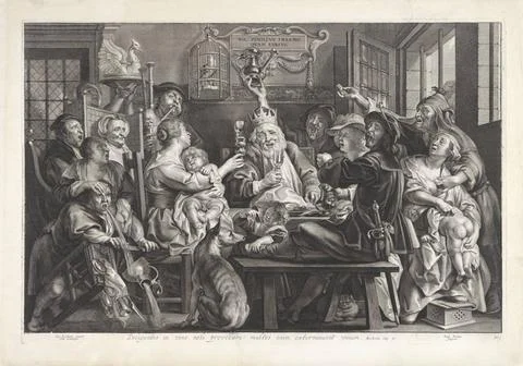 RECORD DATE NOT STATED  De Koning drinks (three kings), Paulus Pontius, af... Stock Photos