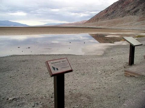 RECORD DATE NOT STATED Death Valley Scenic Byway - Interpretive Signs at t... Stock Photos