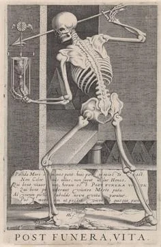RECORD DATE NOT STATED  Death with an hourglass and an arrow, Hendrick Hon... Stock Photos