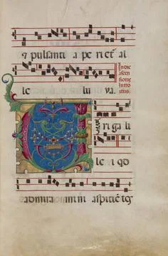 RECORD DATE NOT STATED Decorated Initial V. Unknown Copyright: xpiemagsx g... Foto stock