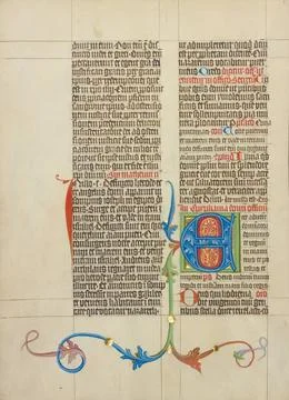 RECORD DATE NOT STATED Decorated Initial E. Master Michael (Austrian, acti... Fotos de archivo