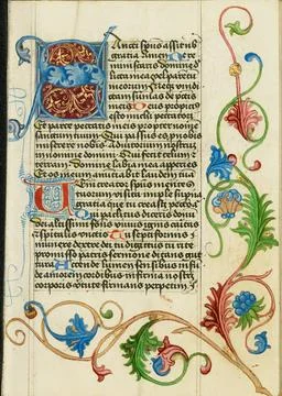RECORD DATE NOT STATED Decorated Initial S. Workshop of Valentine Noh (Boh... Foto stock