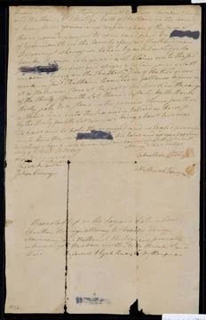 RECORD DATE NOT STATED Deed of property in Chatham sold by Ebenezer Eldrid... Stock Photos