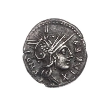 RECORD DATE NOT STATED  denarius; Fabius LaBeo, Q. (Fl. 124 A.C.); 124 BC ... Stock Photos
