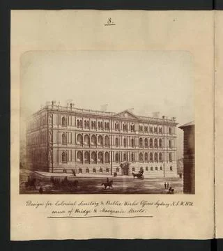 RECORD DATE NOT STATED  Description: Design for Colonial Secretary and Pub... Stock Photos