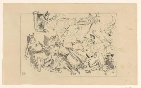 RECORD DATE NOT STATED  Design for a cartoon on King Alfons XIII of Spain ... Foto stock