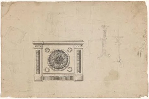 RECORD DATE NOT STATED  Design for a rectangular pedestal, anonymous, c. 1... Stock Photos