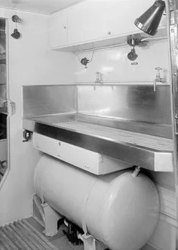 RECORD DATE NOT STATED  Developing room in photo car model m / 45. 1940s d... Stock Photos