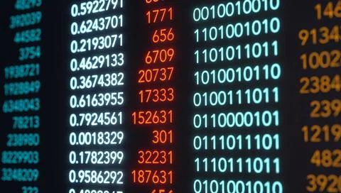 RECORD DATE NOT STATED Device screen shows market data, and statistics inf... Stock Photos