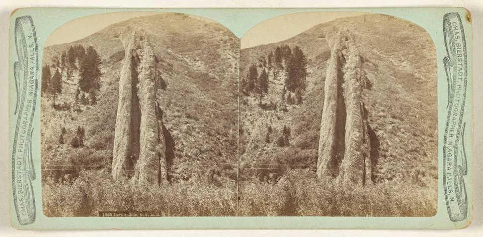 RECORD DATE NOT STATED Devil s Slide, U.P.R.R.. Charles Bierstadt (America... Stock Photos