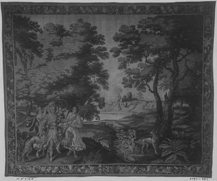 RECORD DATE NOT STATED  Diana and nymphs. unknown c. 1700-1725 Tapestry Di... Stock Photos