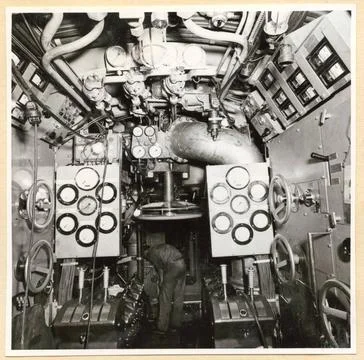 RECORD DATE NOT STATED  Diesel engine.The actuator seen aft .. Kockums AB ... Stock Photos
