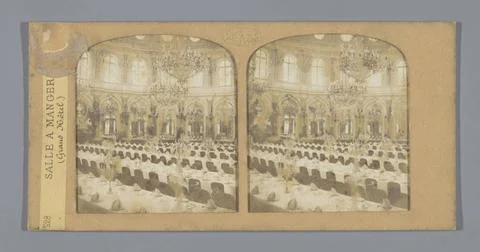 RECORD DATE NOT STATED  Dining room of a Grand Hotel, probably in Paris, F... Stock Photos
