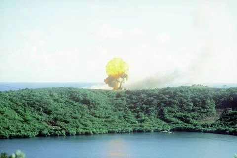 RECORD DATE NOT STATED A direct hit is scored on an enemy position during ... Stock Photos